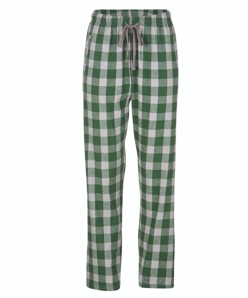 Men's/Boys Brushed Green Check Pyjama Bottoms